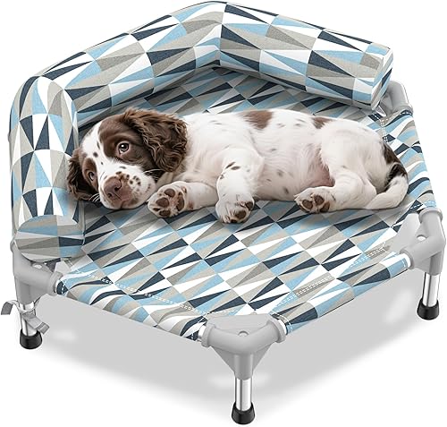 Miniatura 1 de Cama ortopédica para perros  Camas elevadas para perros con marco de metal, cama elevada para perros, fácil de montar, hasta 50 libras, pequeña