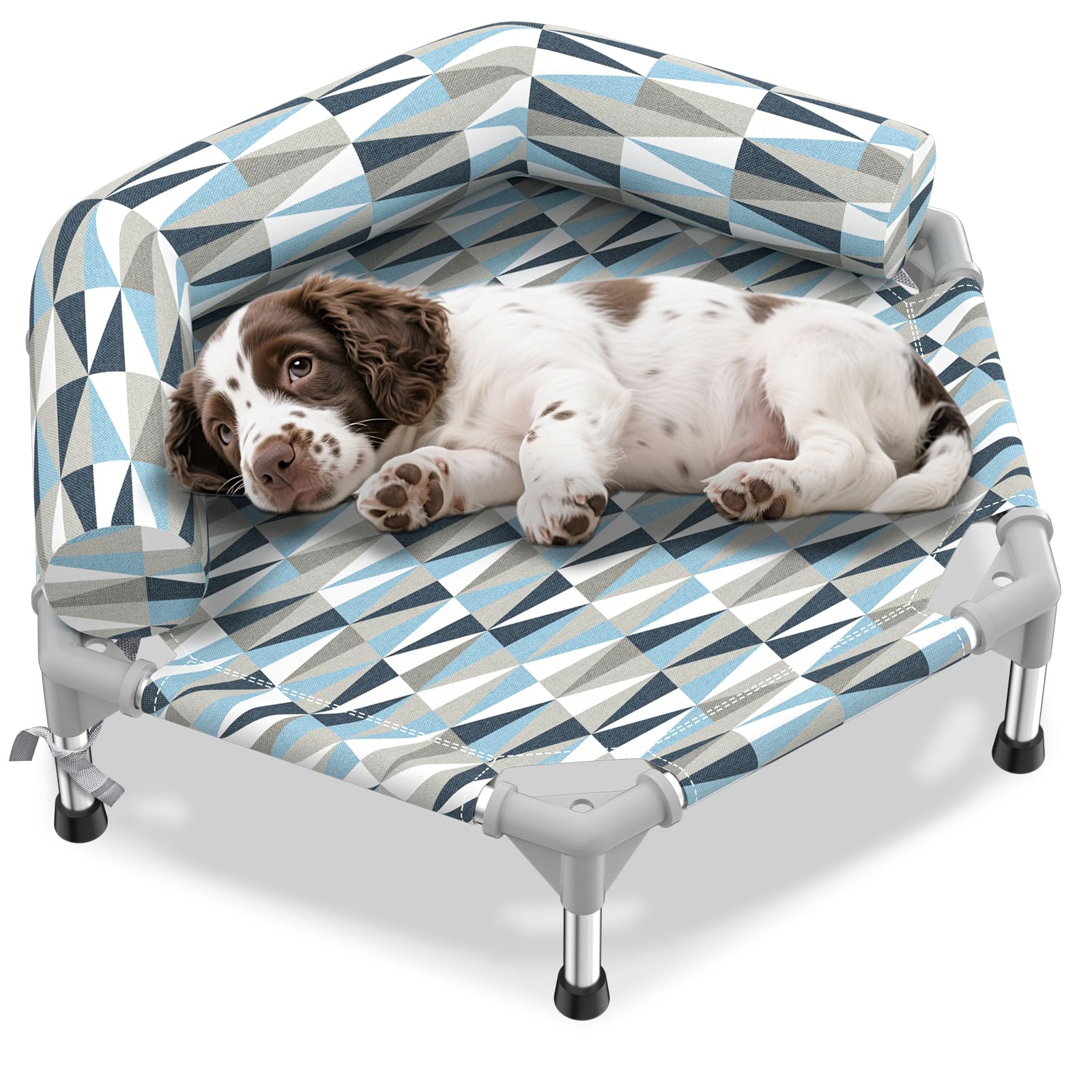 Cama ortopédica para perros, cama elevada refrescante para perros con marco de metal