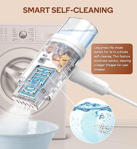 Miniatura 8 de Newbealer Vaporizador de viaje de doble voltaje, vaporizador de mano de 120 V220 V para ropa, vapor horizontal y vertical de 1200 W, calentamiento