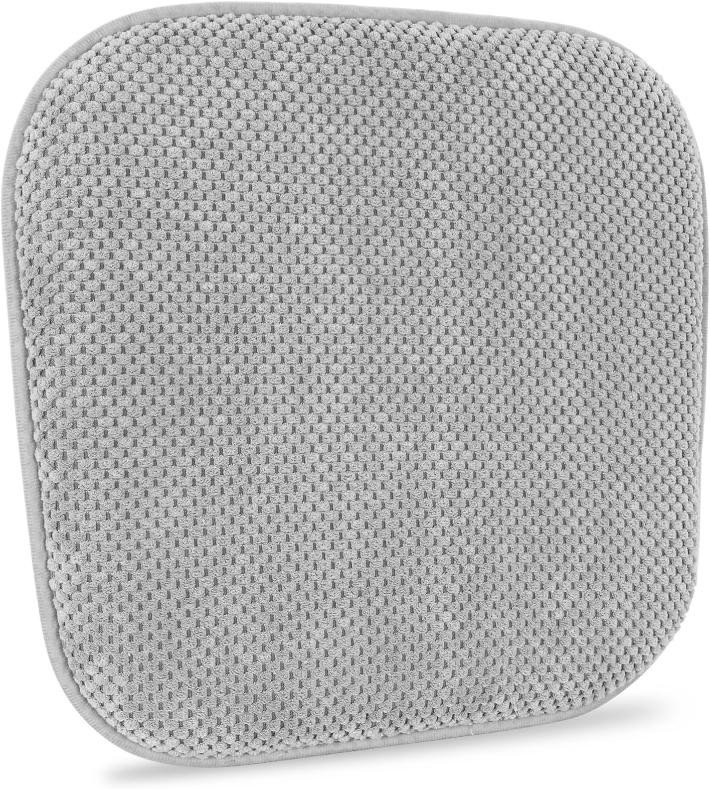 Silver Grey Kitchen Chairs Cushions Non Slip Foam Office Seat Cushions Washable Soft Thick Pads Large Wooden Metal Tapered Dining Chair Cushions,17" x 15"