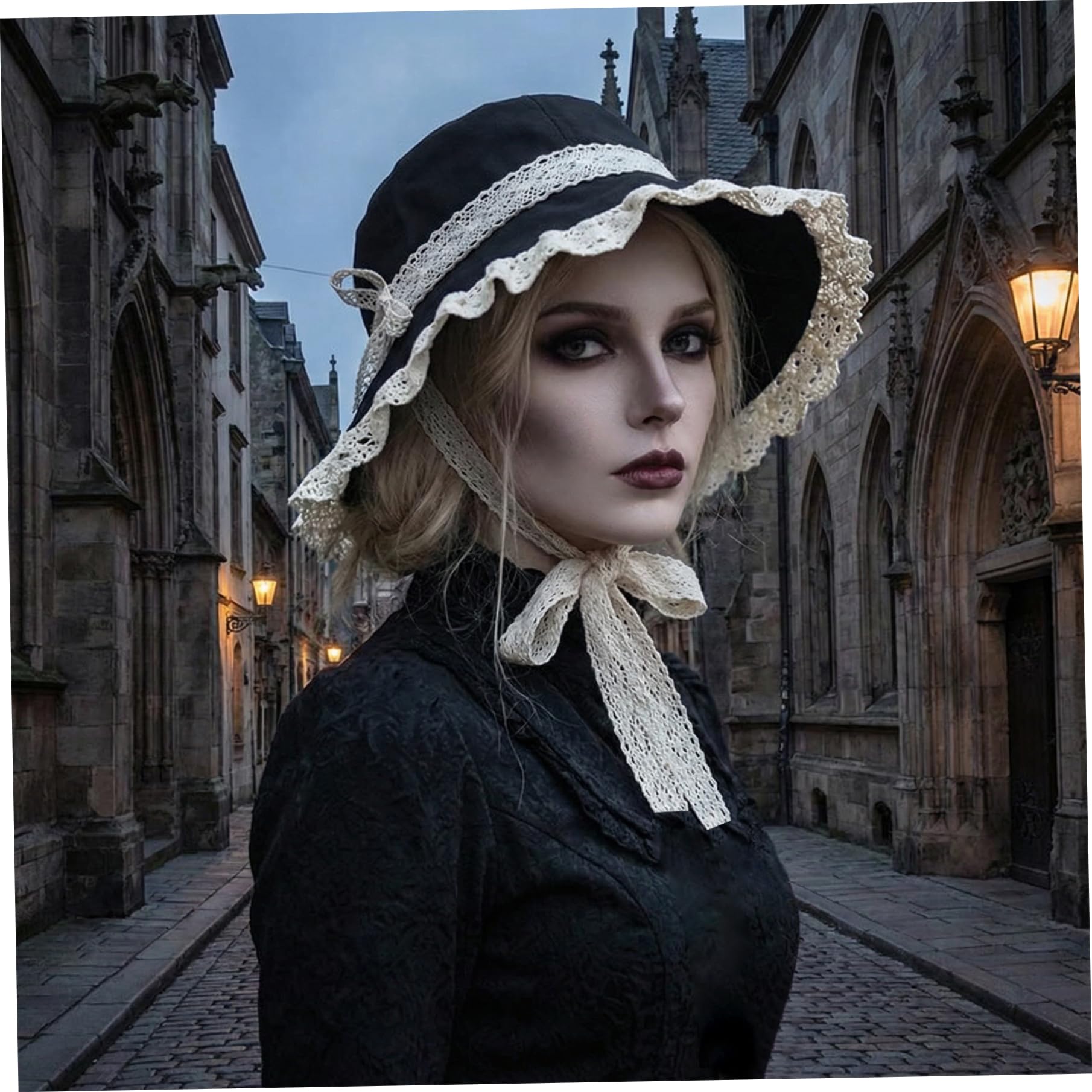 Cappelli vittoriani da Donna, Cuffia vittoriana con Visiera in Pizzo e Cappelli a Nastro da Donna Cappello Elegante e Traspirante