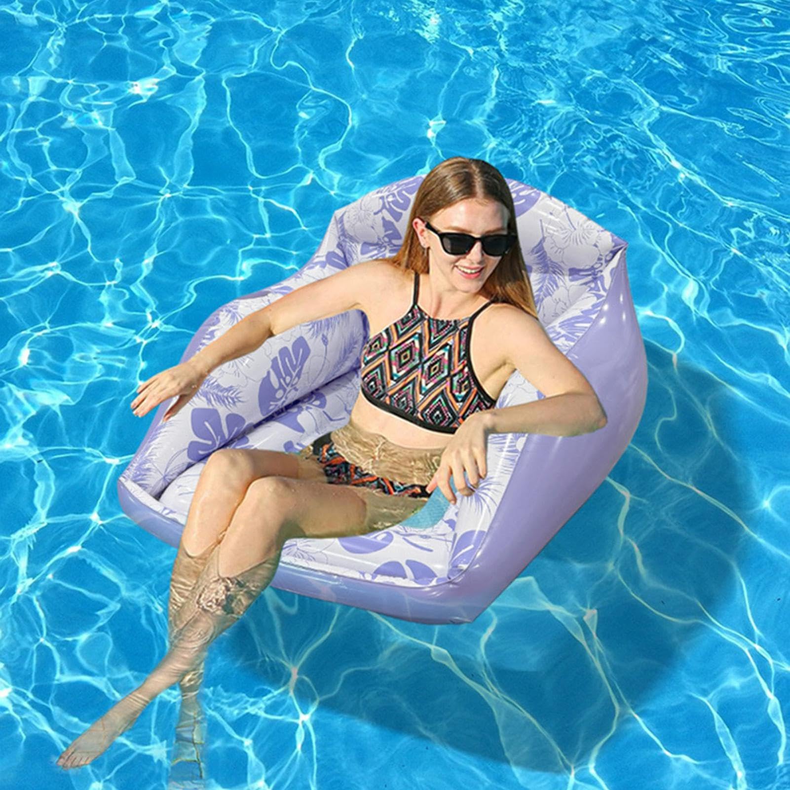 Flotadores de piscina para adultos, asiento inflable de malla con portavasos, silla flotante de piscina, tumbona de agua, para fiesta de verano, al aire libre, playa, viajes, río, lago, patio, camping