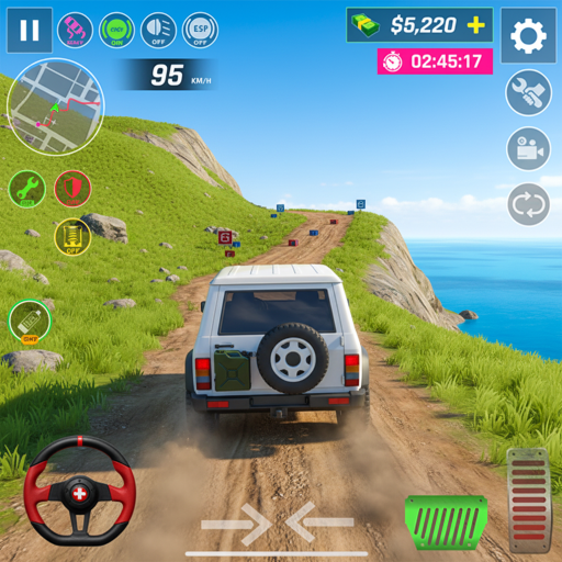 Offroad-Jeep-Fahren in den Bergen: Schlamm-Abenteuerspiel in 3D