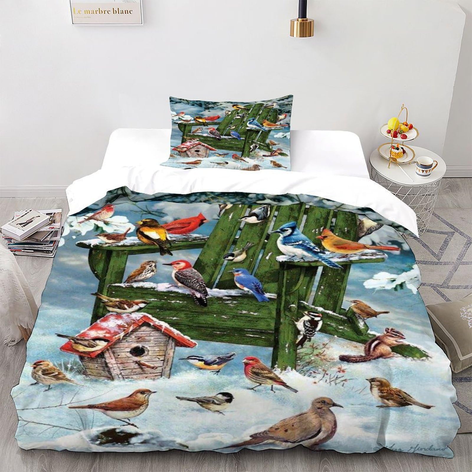 Parure de lit oiseau 3D pour cocooner dans une chambre style gothique chaleureuse