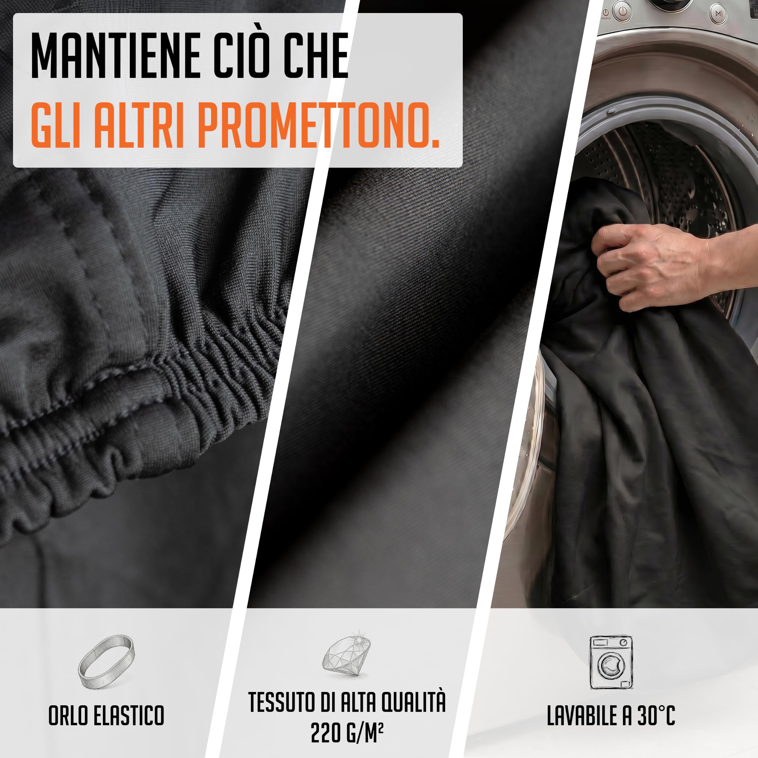 Copertura per auto per interni – Protezione affidabile da polvere e sporco per utilitarie, berline e SUV – Con custodia – Fissaggio sicuro grazie all'elastico – Design sportivo