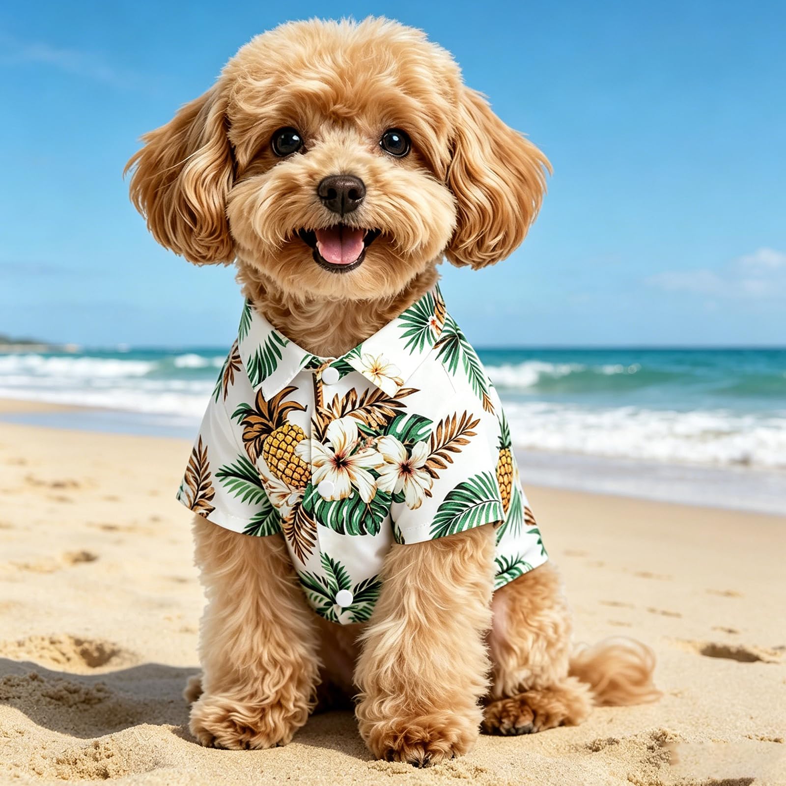 4 Pièces Chemise Hawaïenne pour Chien, T Shirt Été Chiens, Hawaii Chemises pour Chiens, T-Shirt Hawaïenne Chienss, Vêtement Chien Été Polo pour Chats Chiens Plage Mer Vacances (1, XS, 1)