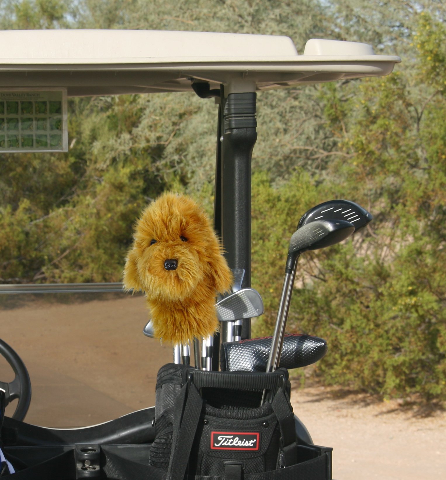 Daphne's Headcovers Doodle Golfschlägerhaube für Hunde – hochwertiges weiches Fell – passend für Fahrer bis zu 460 cc – lebensechtes Design