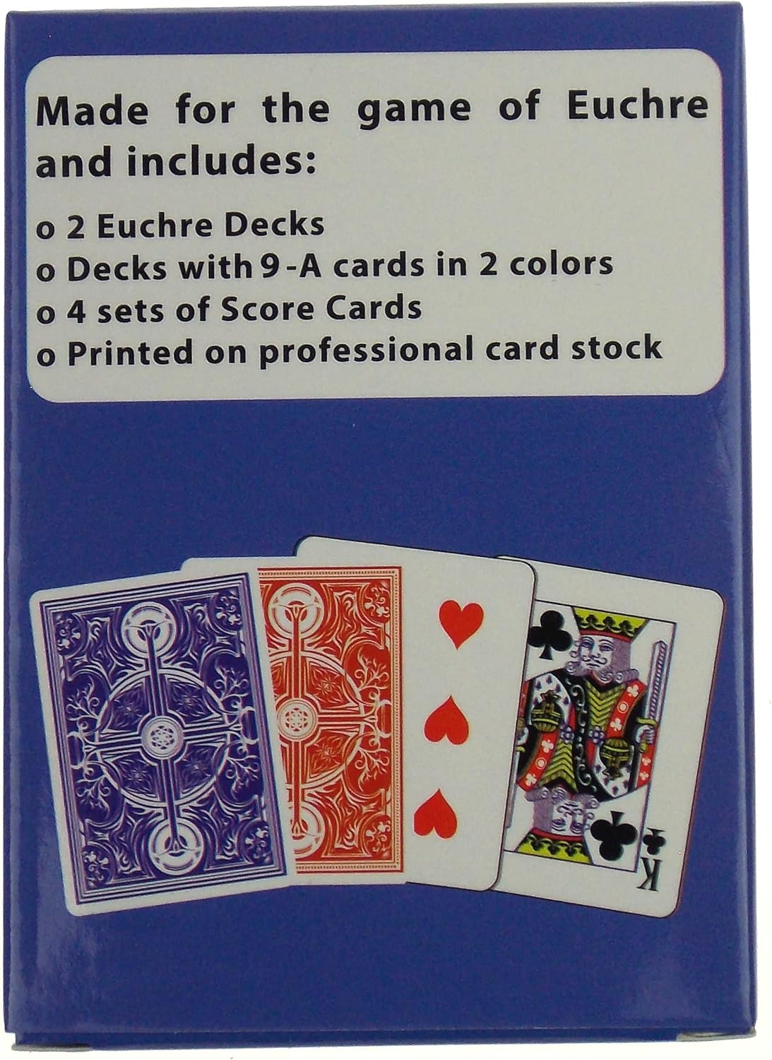 Hickoryville Euchre Playing Cards Bundle - 2 Euchre Decks in One Box with Black & White Suit Marker Dice