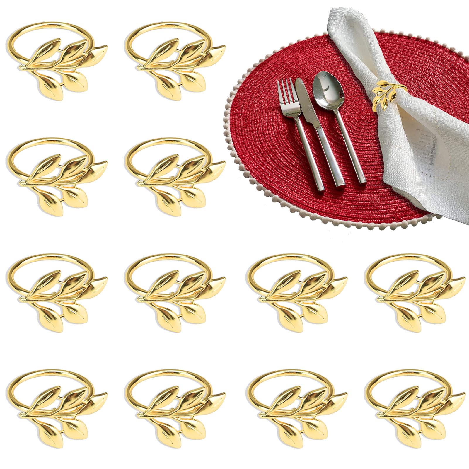 Lot De 12 Ronds De Serviette En Acier à Ressort – Argenté, Pour Décoration De Table, Mariage, Noël - 8