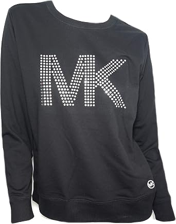 Amazon.com: Michael Kors mujeres negro manga larga moda sudadera plata MK  lentejuelas logotipo, Regular, M, Negro : Ropa, Zapatos y Joyería
