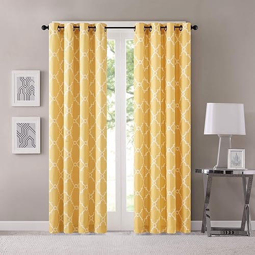 Yellow Geometric Curtains Amazon Com