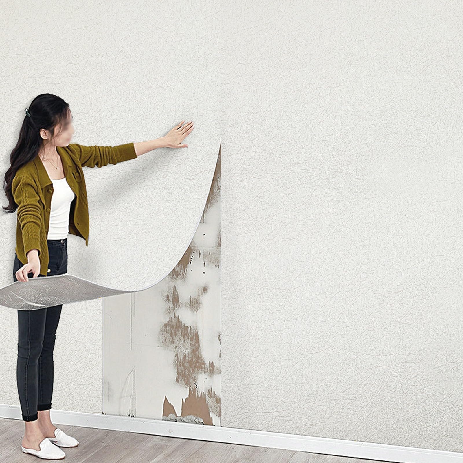 Tarwanear 6 Roll Grey Concrete Self Adhesive Wallpaper Waterproof 300cm x 40cm Thermal Insulating Wallpaper Peel and Stick Wall Panels PVC Stick On Kitchen Bedroom Living Room Wall Bathroom Decor — image 1