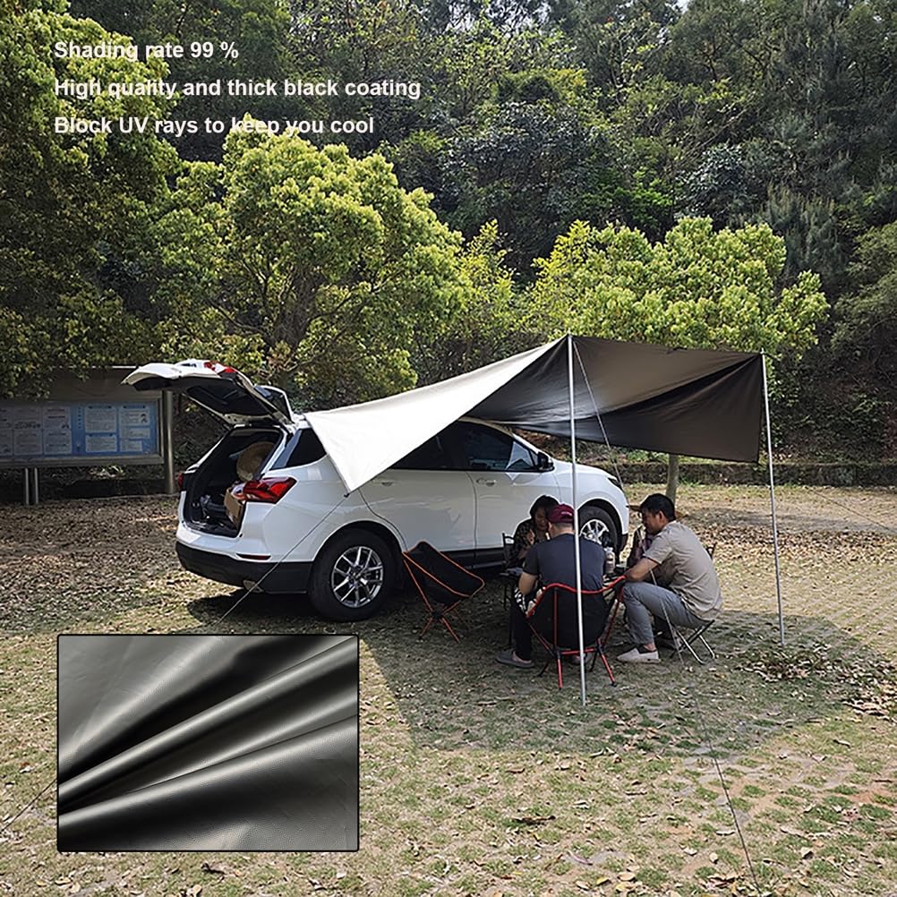 Tenda da Campeggio per Auto, 200x300cm, Tendalino Universale per Portellone Posteriore, Tettoia Parasole SUV, Tenda da Sole Impermeabile per Camper, Caravana, Furgone, MPV