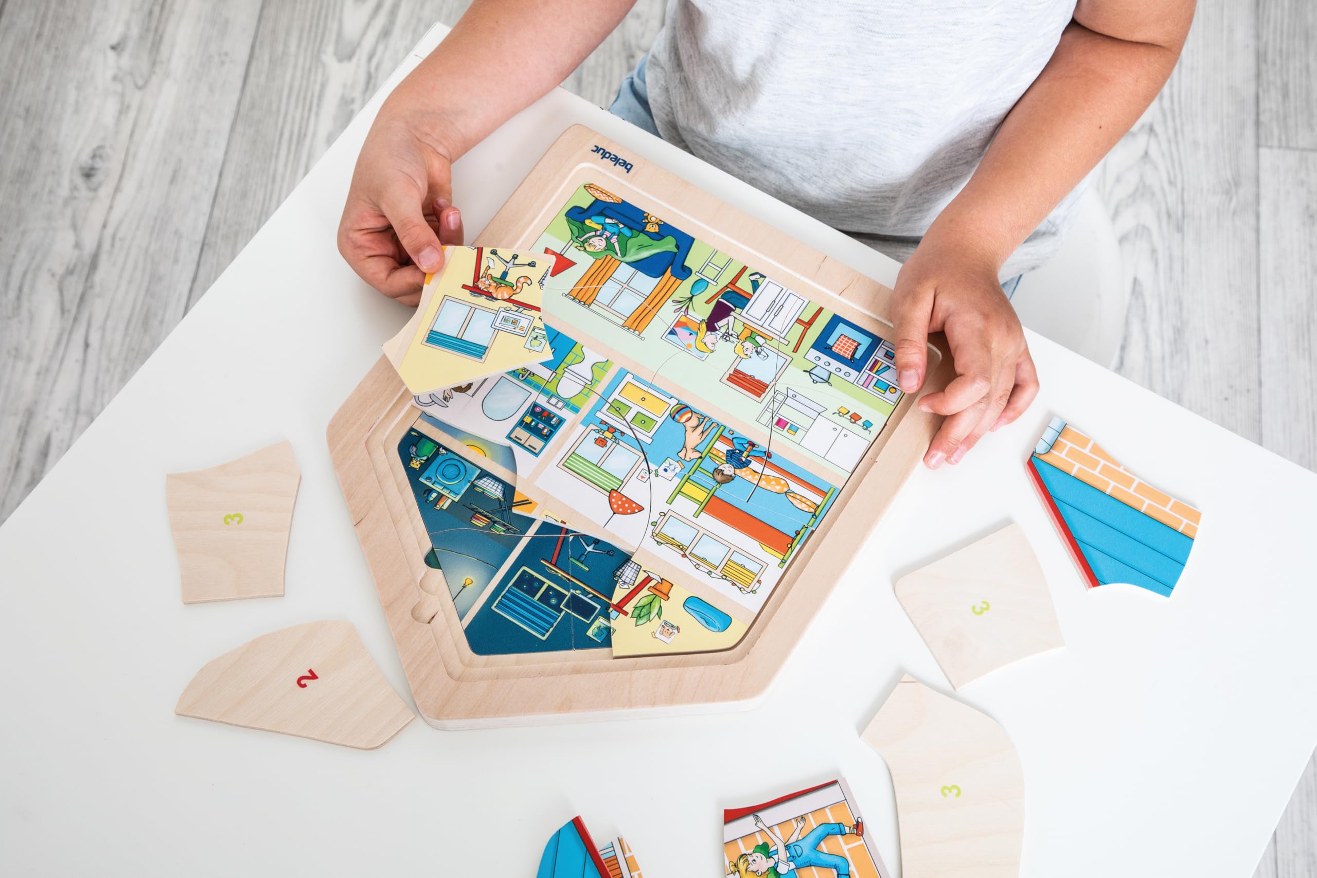 beleduc Lagenpuzzle Zuhause, Holzpuzzle