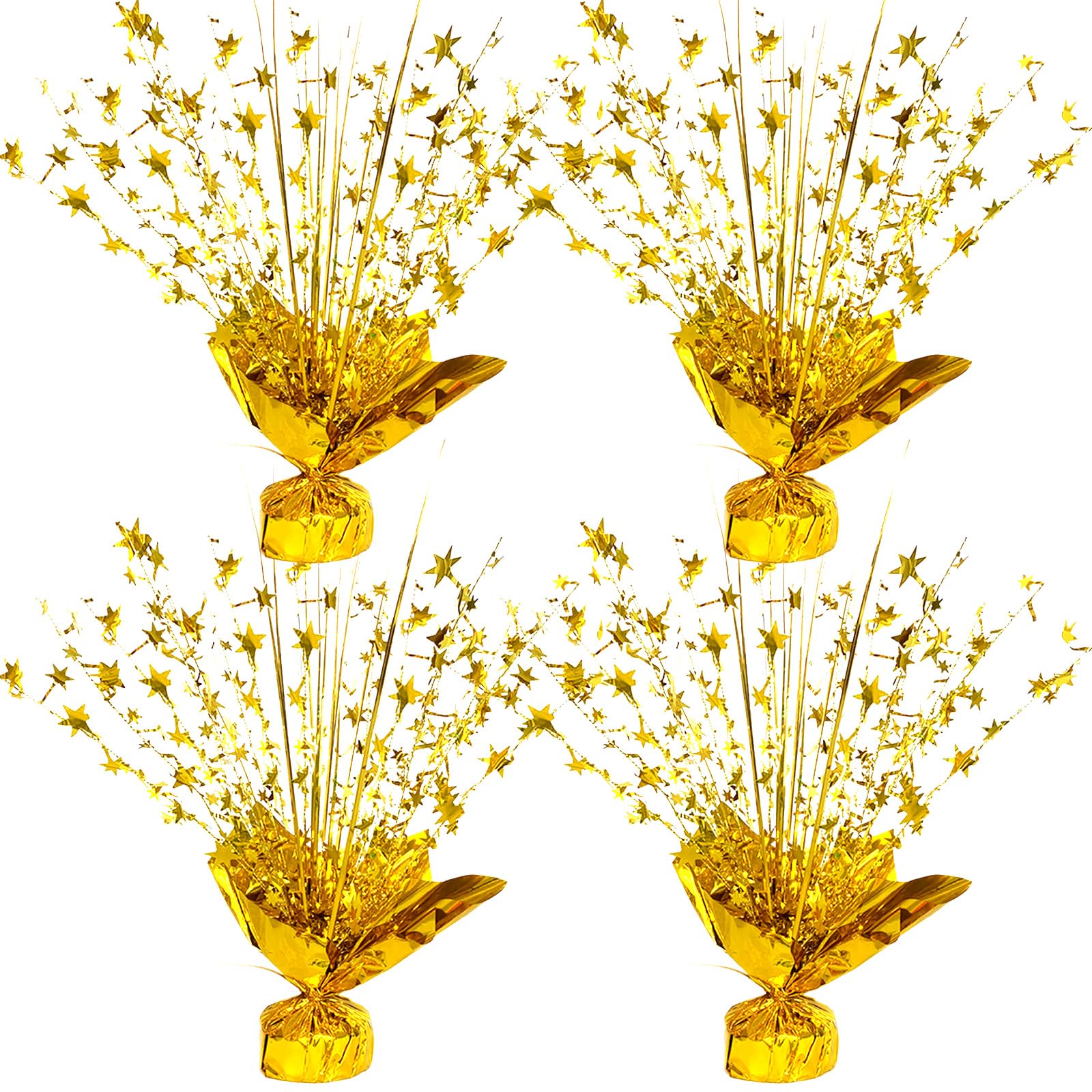ALISSAR Glitter Gold Star Centerpieces-Table Decorations for Home Decor Birthday Wedding Anniversary Decor (4, Gold)