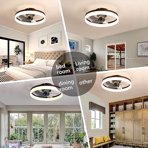 Miniatura 6 de Ventilador de techo de 20 pulgadas con control remoto de luces moderno ventilador de techo cerrado sin aspas LED regulable de 3 colores 6