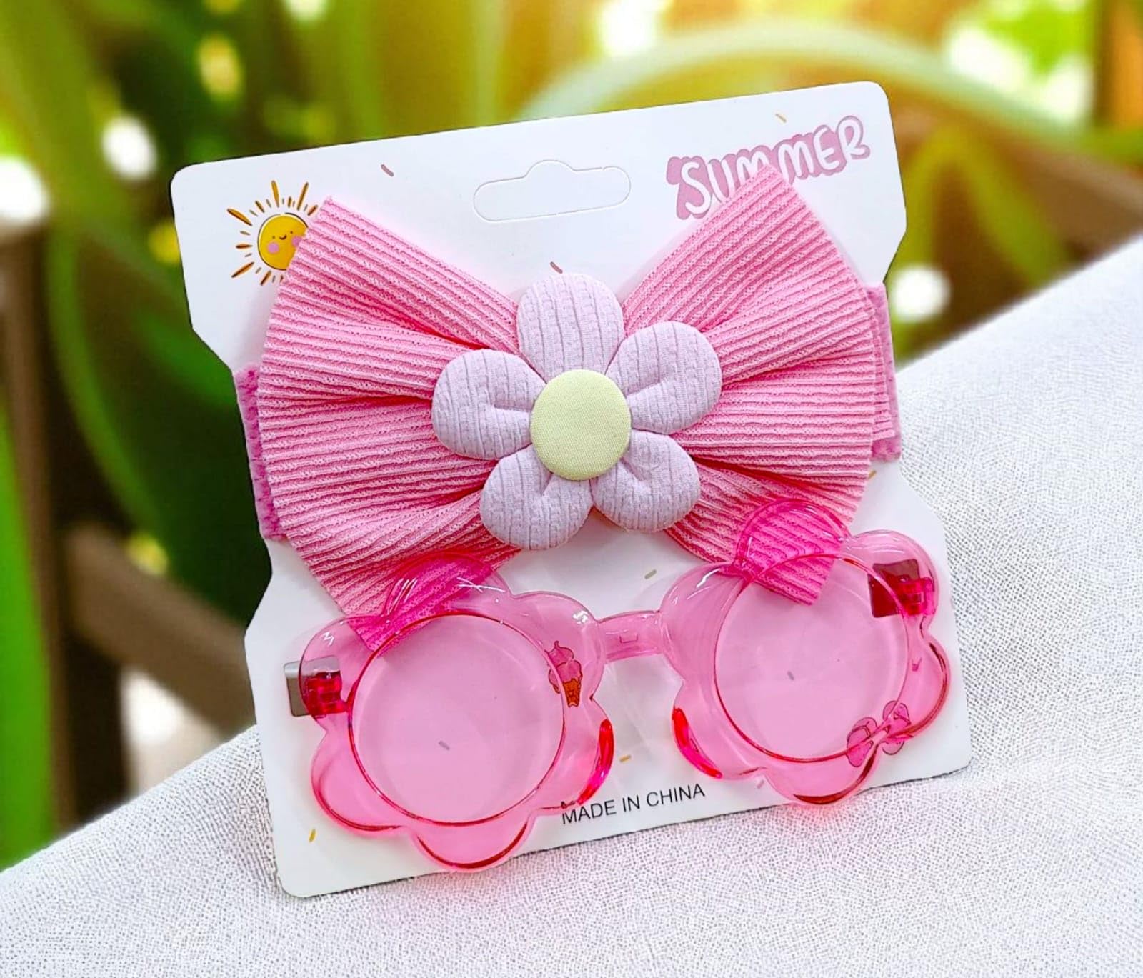 TERA 13 Sunglasses for Kids, Kids Sunglasses for Girls, Goggles for Boys, Colorful Cat Shape Goggles & Hair Clip for Girls, Suitable for Age 4 to 12 Years B-Day & Kanjak GIft (glasswithbowclip1) 3