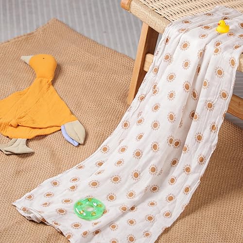 Miniatura 2 de Manta suave de muselina para recién nacidos, envoltura de recepción de género neutro para niños y niñas, 47 x 47 pulgadas (47.2 x 47.2 in) grande