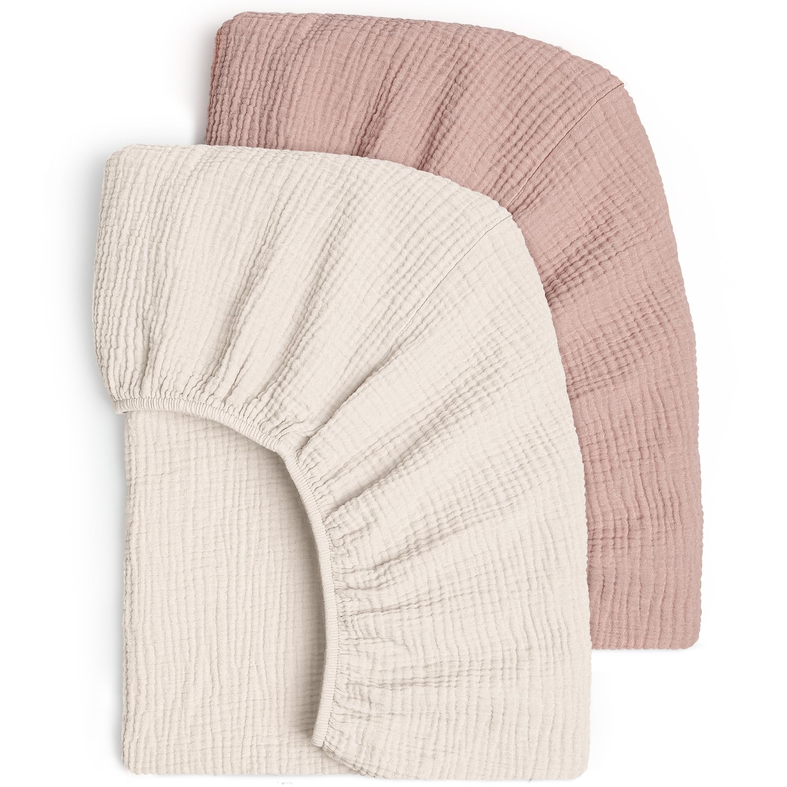 Lulu Moon Muslin Crib Sheets - Fitted Crib Mattress Sheets for Boys and Girl - 28"x 52", 2 Pack
