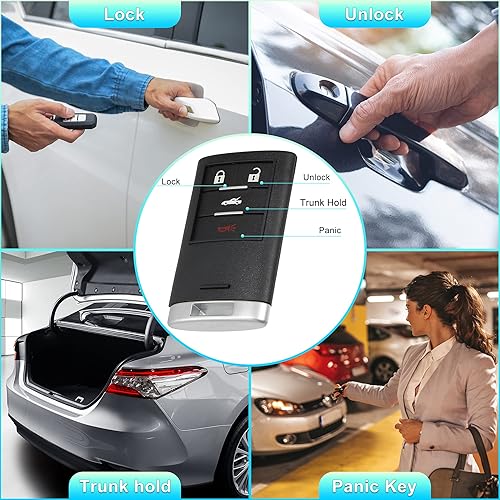 Miniatura 4 de X AUTOHAUX Funda de repuesto para llavero de 4 botones sin llave para Chevy Corvette 2008-2013 para Cadillac XLR 2008-2009 M3N5WY7777A con hoja sin