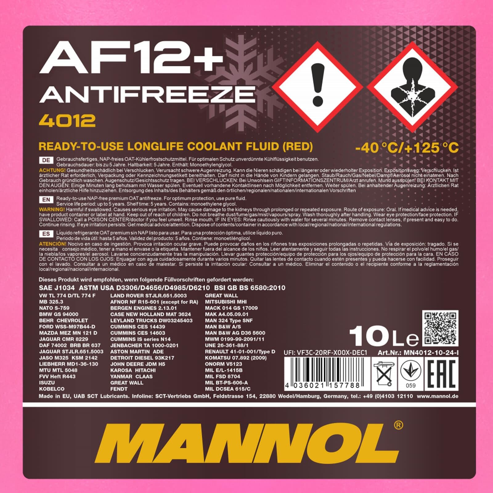 SCT Mannol 4x MN4012-10 Frostschutz (10 L)