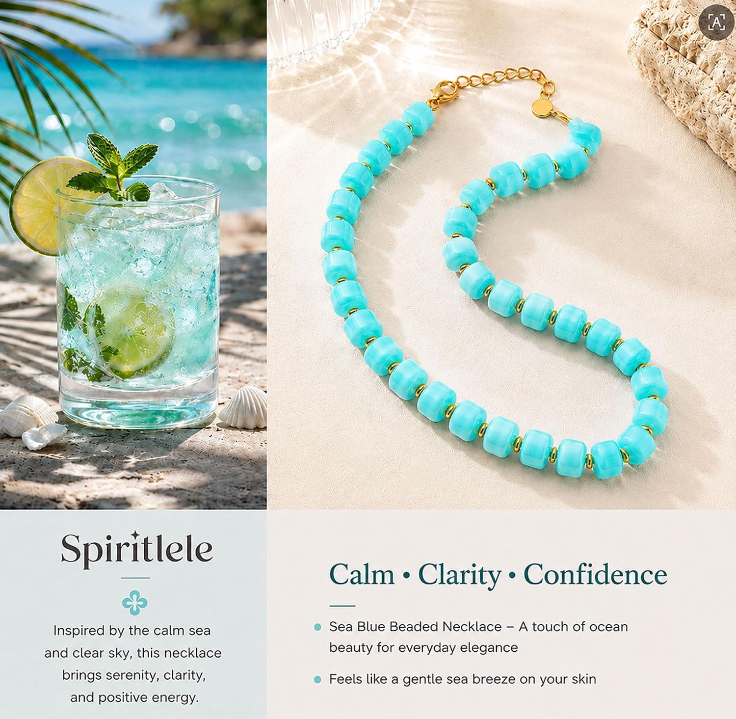 Spiritlele Resin Beaded Necklace for Women Chunky Statement Choker Jewelry image 4