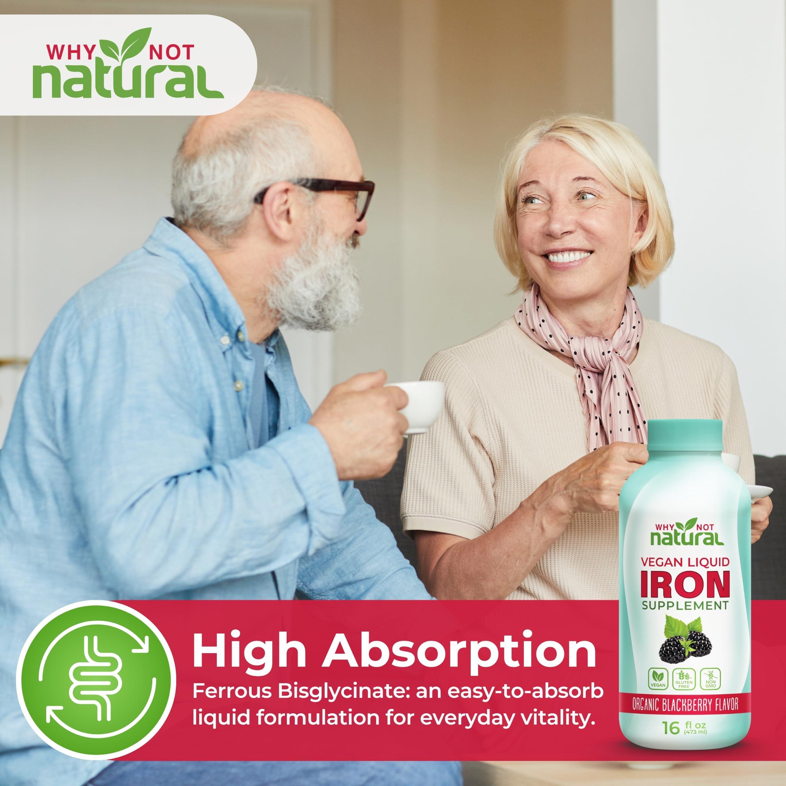Liquid Iron Supplement for Women, Men & Kids, Vegan Formulation for Anemia — Amazon image 4