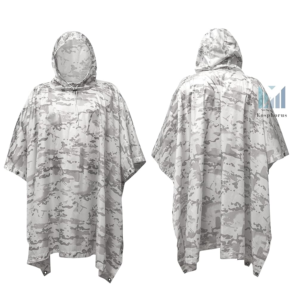 Eosphorus Multicam Alpine Snow Camo Hooded Poncho Winter