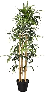 Amazon Basics Artificial Fake Bamboo Plant with Plastic Planter Pot - 39.4-Inch