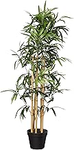 鶹 Basics Artificial Fake Bamboo Plant with Plastic Planter Pot - 39.4-Inch