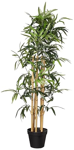 Amazon Basics Artificial Bamboo Plant with Plastic Planter Pot, 39.4",
