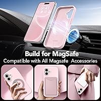 Vista 390 de GONEZ Funda de silicona para iPhone 15 Pro Max, compatible con Magsafe, protector de cámara + protector de pantalla, forro de microfibra suave Negro