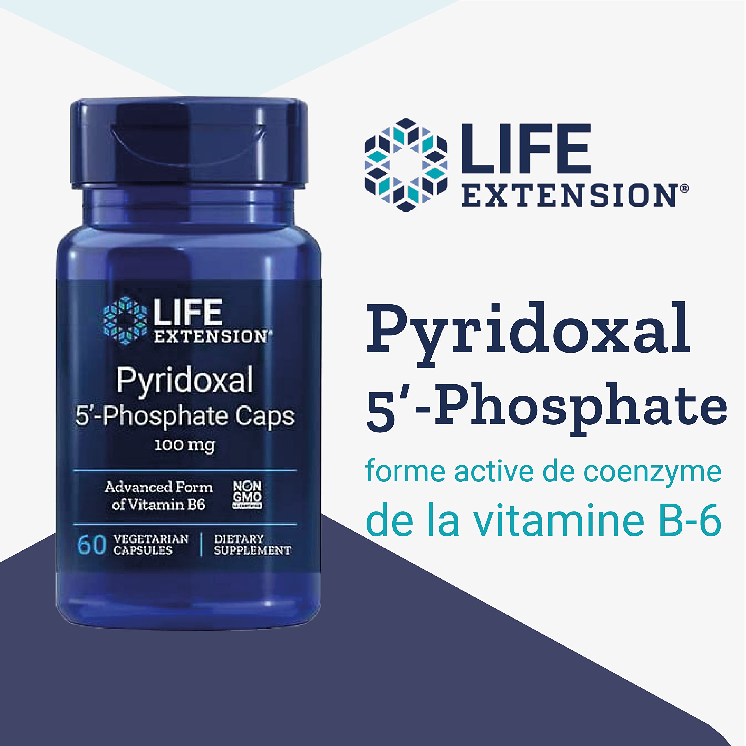 Life Extension, Pyridoxal-5-Phosphate, Dépôt, Tous les 5 Jours 1 Capsule, 100mg, 60 Capsules végétaliennes, Sans Gluten, Végétarien, Sans Soja, Sans OGM