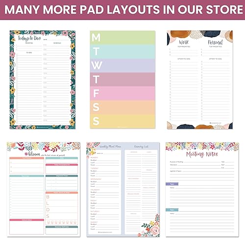 Vista 8 de bloom daily planners Timed Work & Personal To Do List Planning Pad - Undated Tear-Off Hourly Checklist Notepad Appointment Organizer - 6" x 9