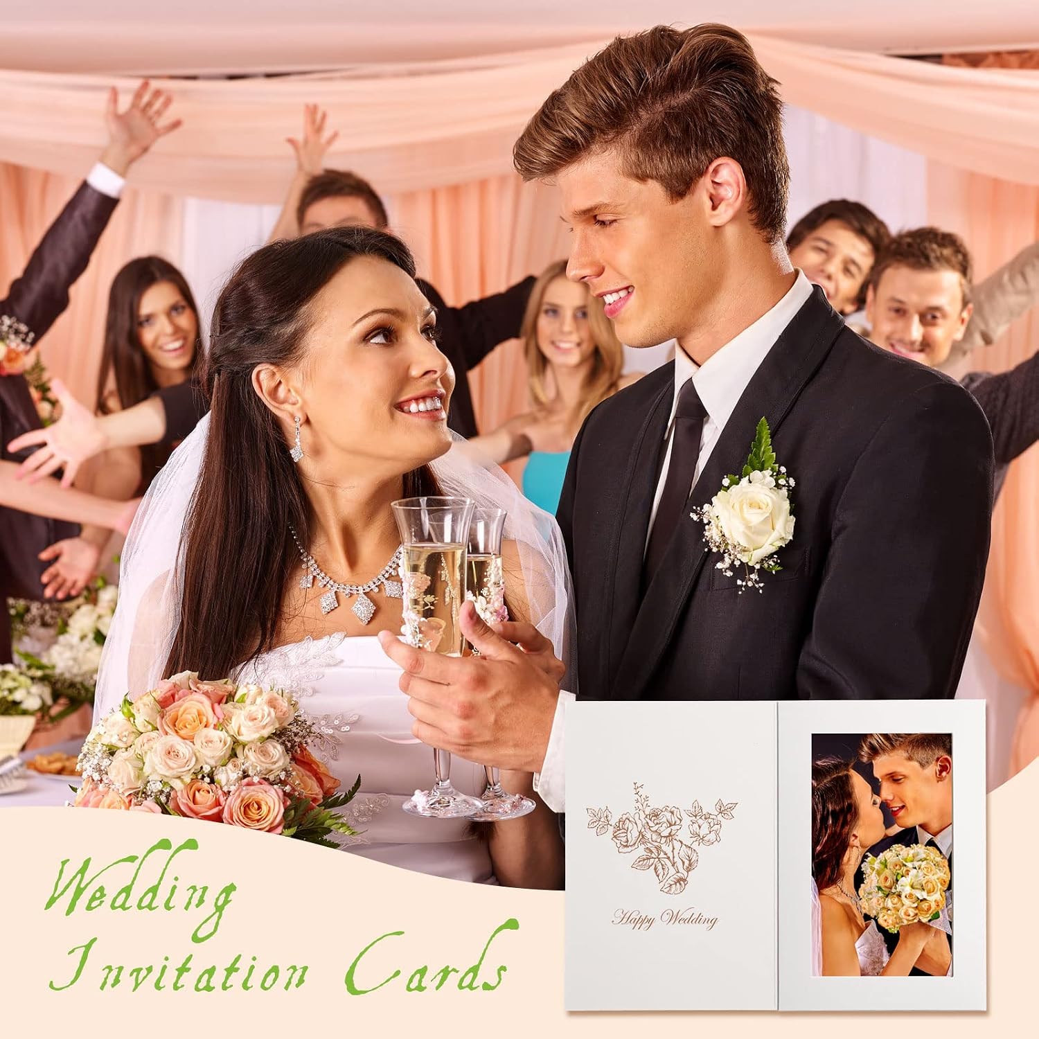Fainne 150 Pack Photo Folders 4x6Inch Cardboard Picture Frame Photo Frame Thank You Cards Cardboard Folders Paper Greeting Cards Inserts for Portraits Christmas Wedding (4 x 6 Inch,White)