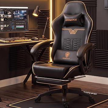 Dowinx Big and Tall Gaming Chair, 350LBS with Massage Lumbar Footrest