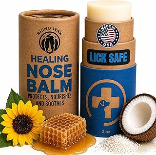 Rhino Wax - Dog Nose Balm for Dogs or Cats - Natural Snout Soother (2oz Tube) - Healing Dry, Cracked, Irritated Noses - Also Works Great on Cats - Natural Ingredients - Lick-Safe - Made in USA