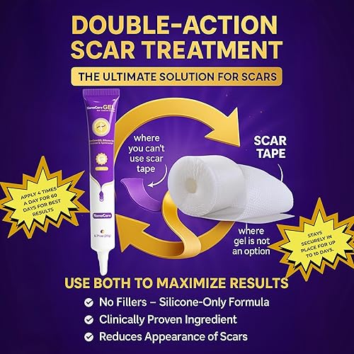 Miniatura 4 de Gel de silicona para cicatrices con SPF 20G y cinta de silicona transparente para cicatrices de 120 x 1.5 pulgadas, rollo de láminas de silicona de