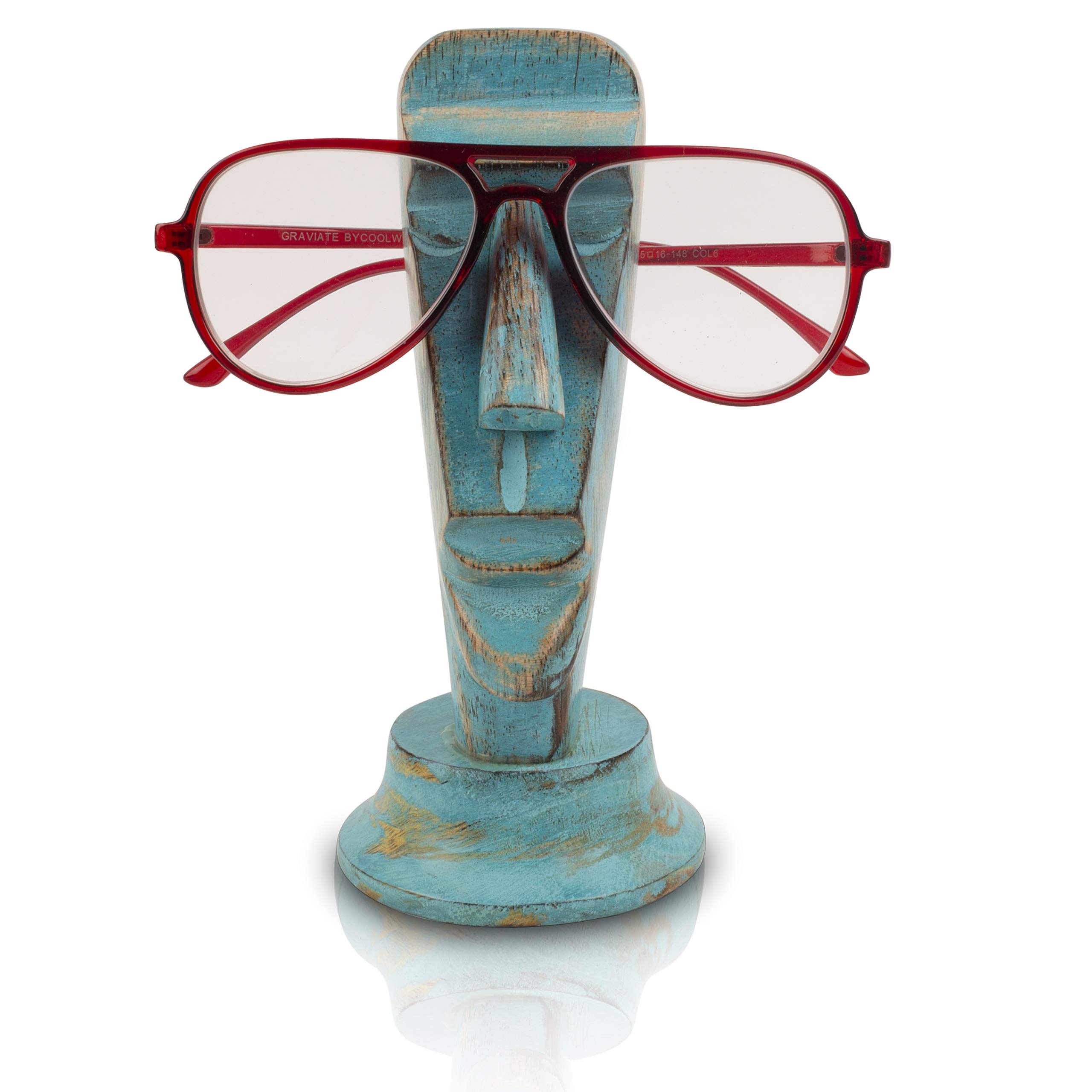 The Great Indian Bazaar Fun Birthday Gift Ideas Handcrafted Meditating Man Wooden Reading Glasses Stand Spectacle Stand or Eye Glass Holder Wooden Tabeltop Display Stand Housewarming Gifts Men Women
