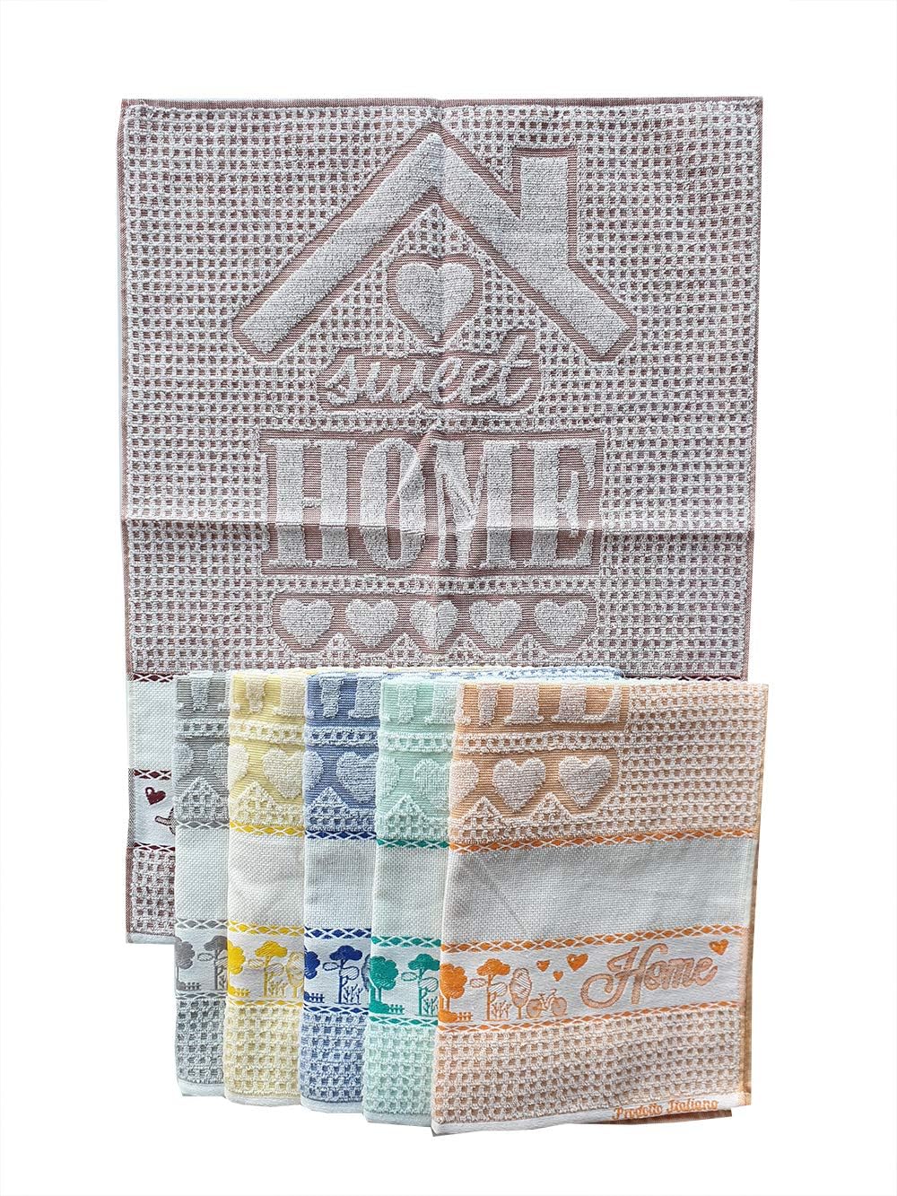 Strofinacci Certificati OEKO-TEX Set Di 5 Canovacci In Cotone Assorbenti - 50x70 Cm, Lavabili A 60°C, Quadretti Bianco E Giallo Asciugapiatti Da Cucina Cotone - 4