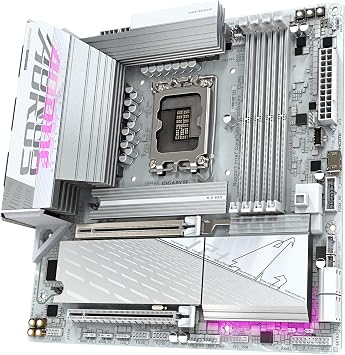 GIGABYTE B860M AORUS Elite WIFI6E ICE Intel Core Ultra (Series 2) LGA 1851 Motherboard, mATX, DDR5, 3X M.2, PCIe 5.0, USB-C, WIFI6E, 2.5GbE LAN, EZ-Latch