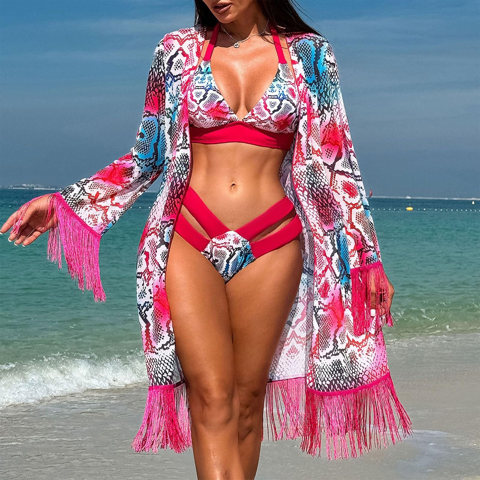 Bikinis Mujer 2026 Brasileño Bikini De Cuello para Mujer Secado Rápido Trajes De Baño Verano Traje Baño Playa Pantalones Cortos Sin Mangas Mini Bikini Conjuntos Trajes Dos Piezas para