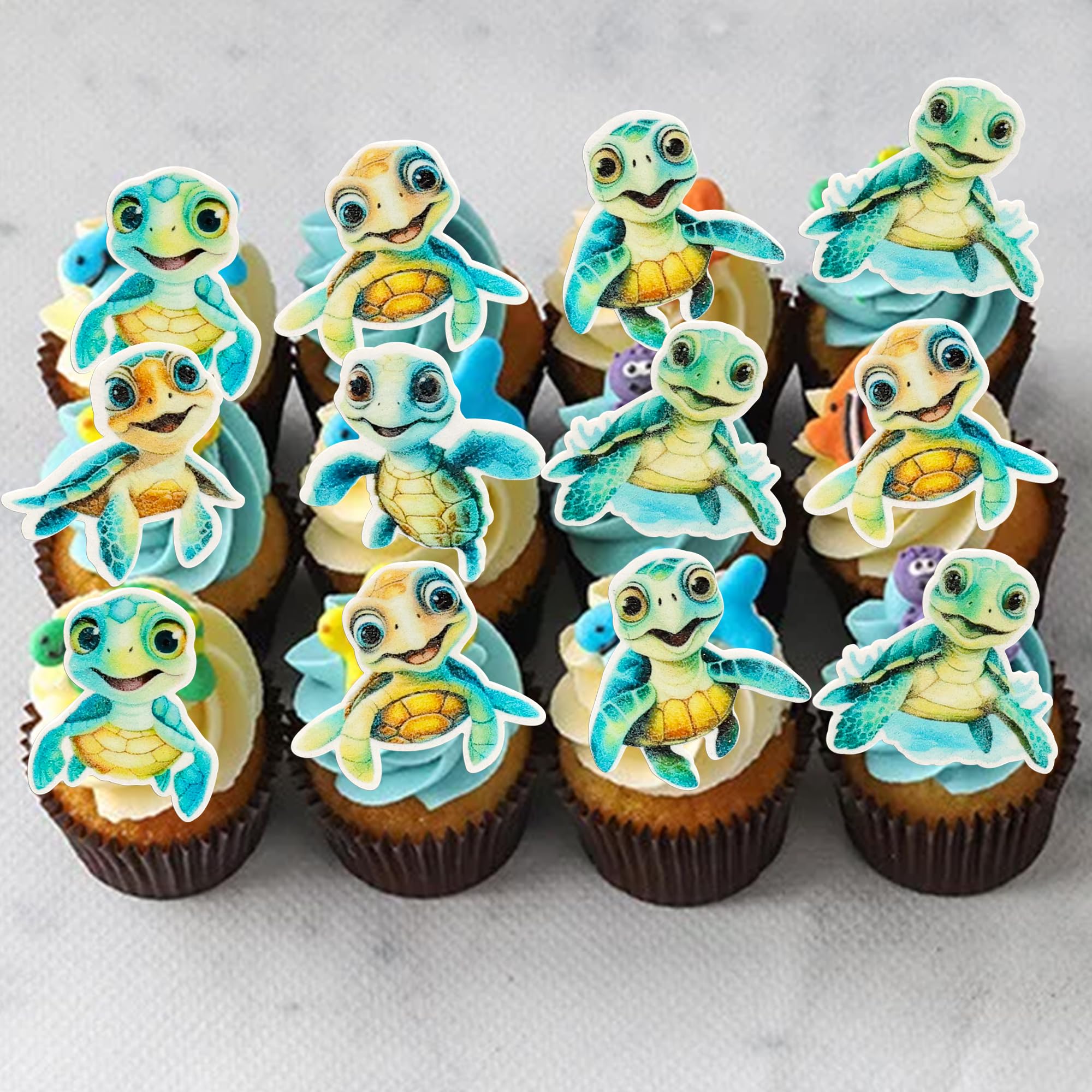 36 Stück Meerjungfrauen Cupcake-Topper – Unterwasser-Motive Für Deko Bei Kindergeburtstag & Babyparty