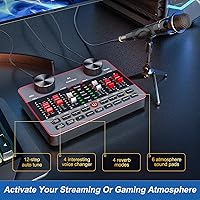 Vista 2 de Conjunto de equipo de podcast para 2 micrófonos, kit de creador de contenido de video de Tiktok, interfaz de audio, mezclador DJ, tarjeta