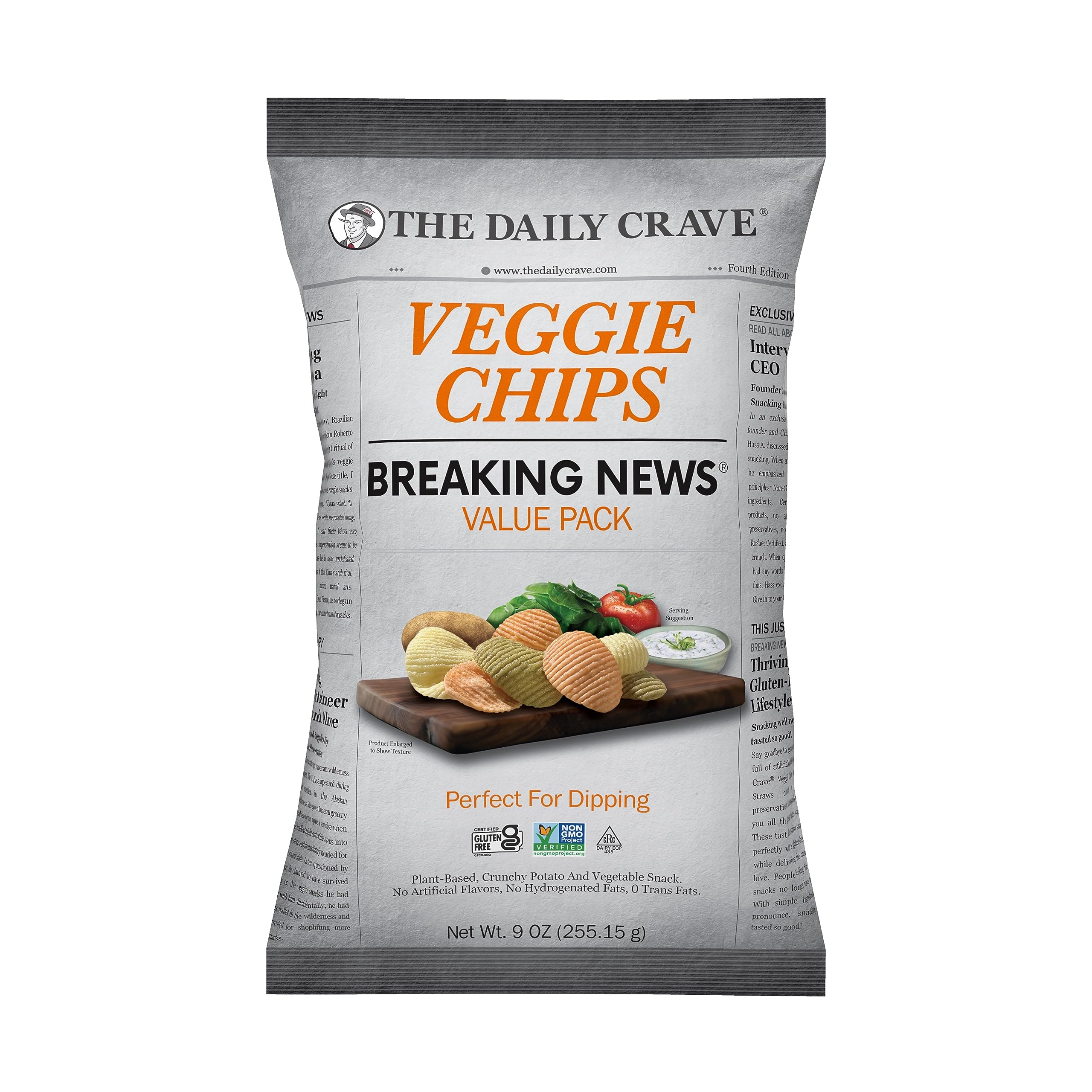 Veggie Chips Value Pack, 9 Oz (Pack Of 6) Veggie Crisps, Kosher, Crunchy, Vegan