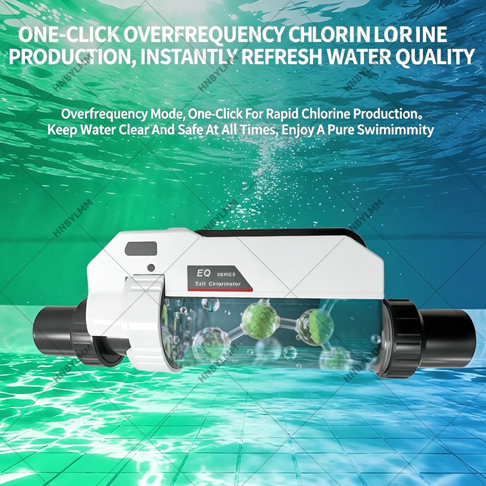 Système de electrolyseur sel piscine – Générateur de chlore au sel avec cellule en titane, contrôle par application, panneau numérique, autonettoyant, pour piscines jusqu'à 42 000 gallons 16000Gal