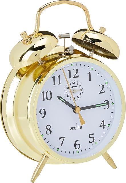 Acctim CK0030 Large-Bell Alarm Clock - Brass