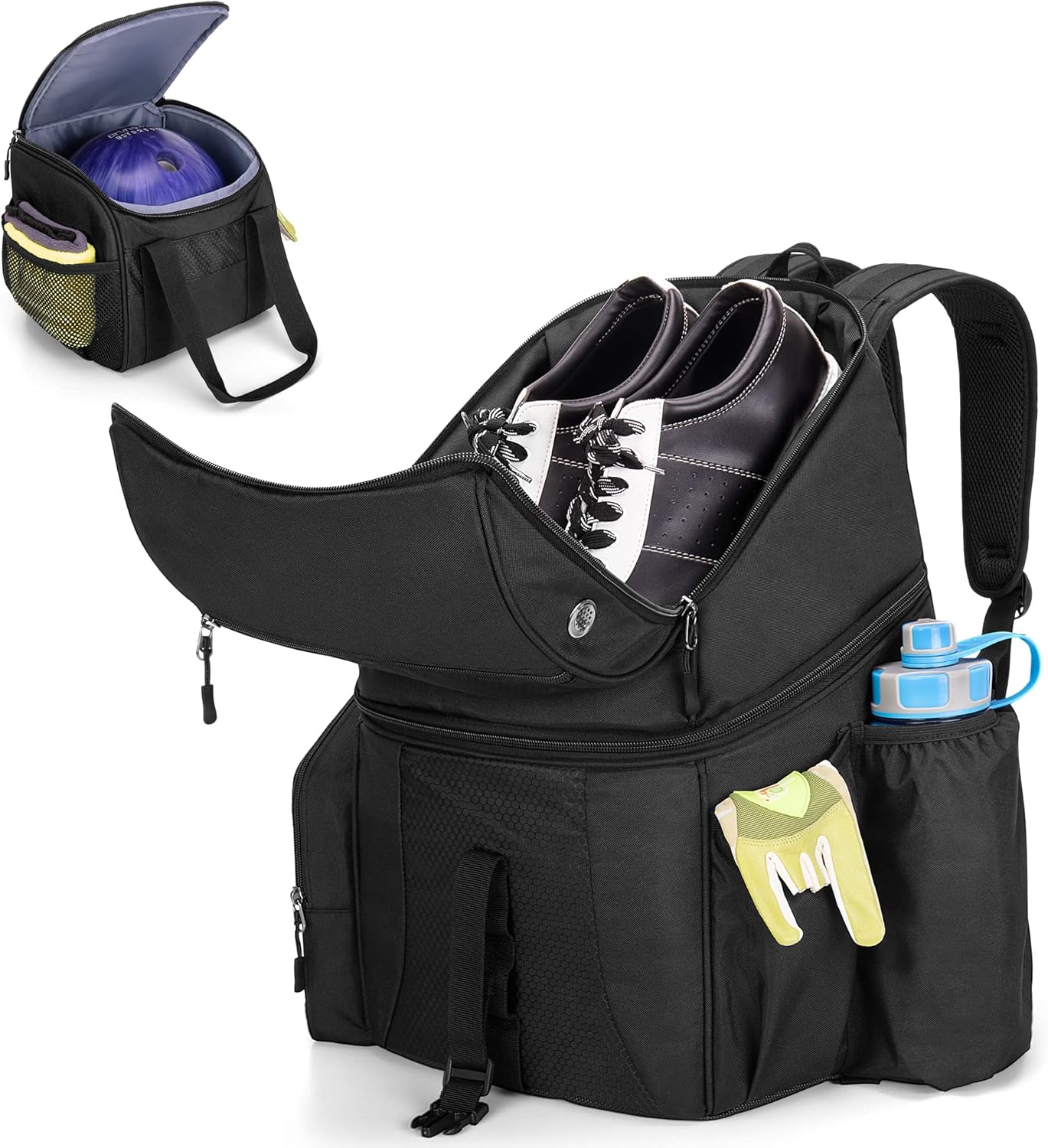 DSLEAF Bowling Backpack and Separate Ball Bag Combo