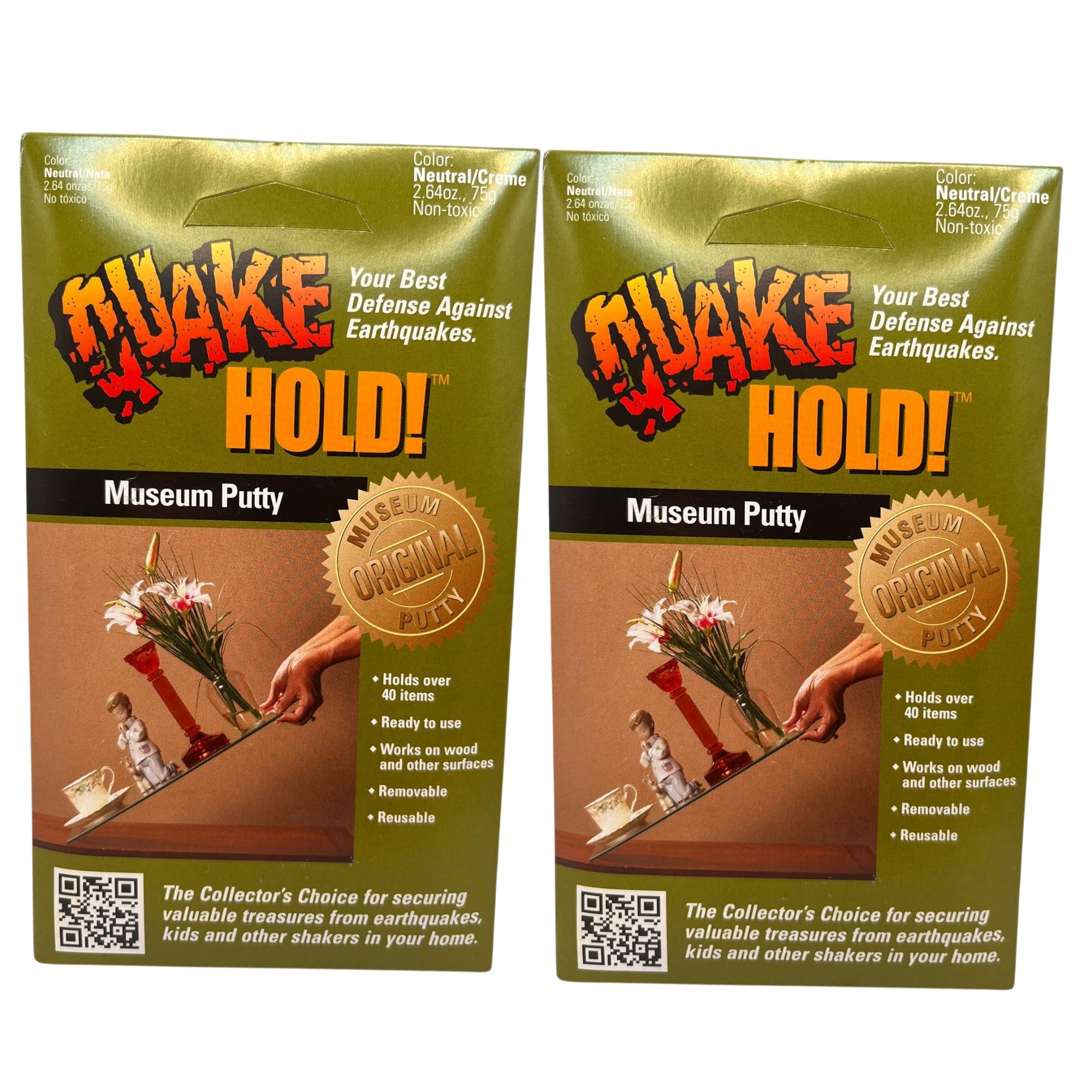 Quakehold! 88111 Museum Putty Neutral 2 pack