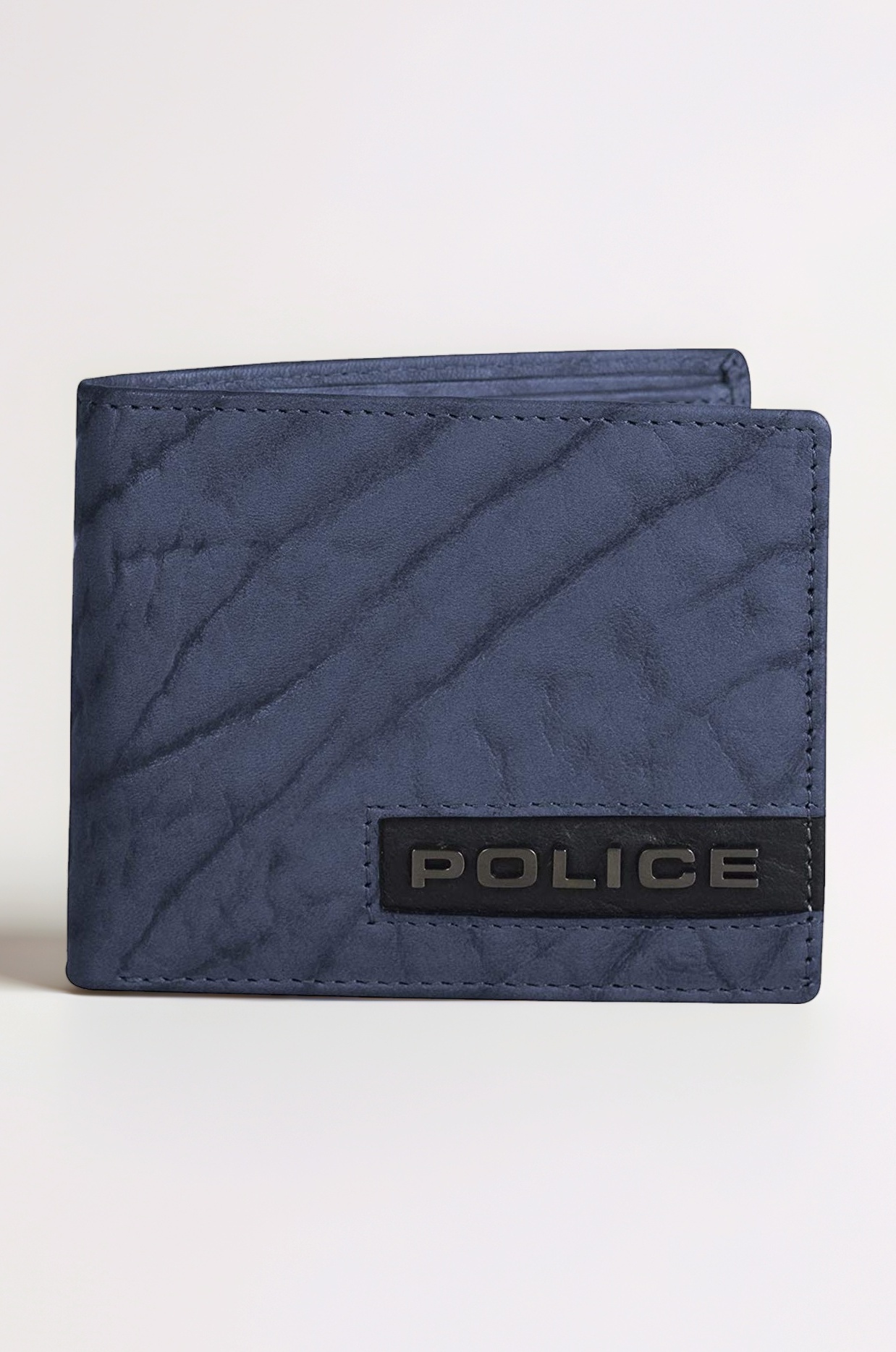 Branded Wallet for Men Leather Original | Premium Slim Wallet for Men Stylish Money Bifold Genuine Leather Gents Purse with 10 Card Slots - Navy Blue & Black